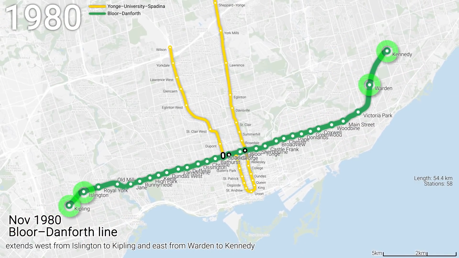 1980 Line 2 Subway Map